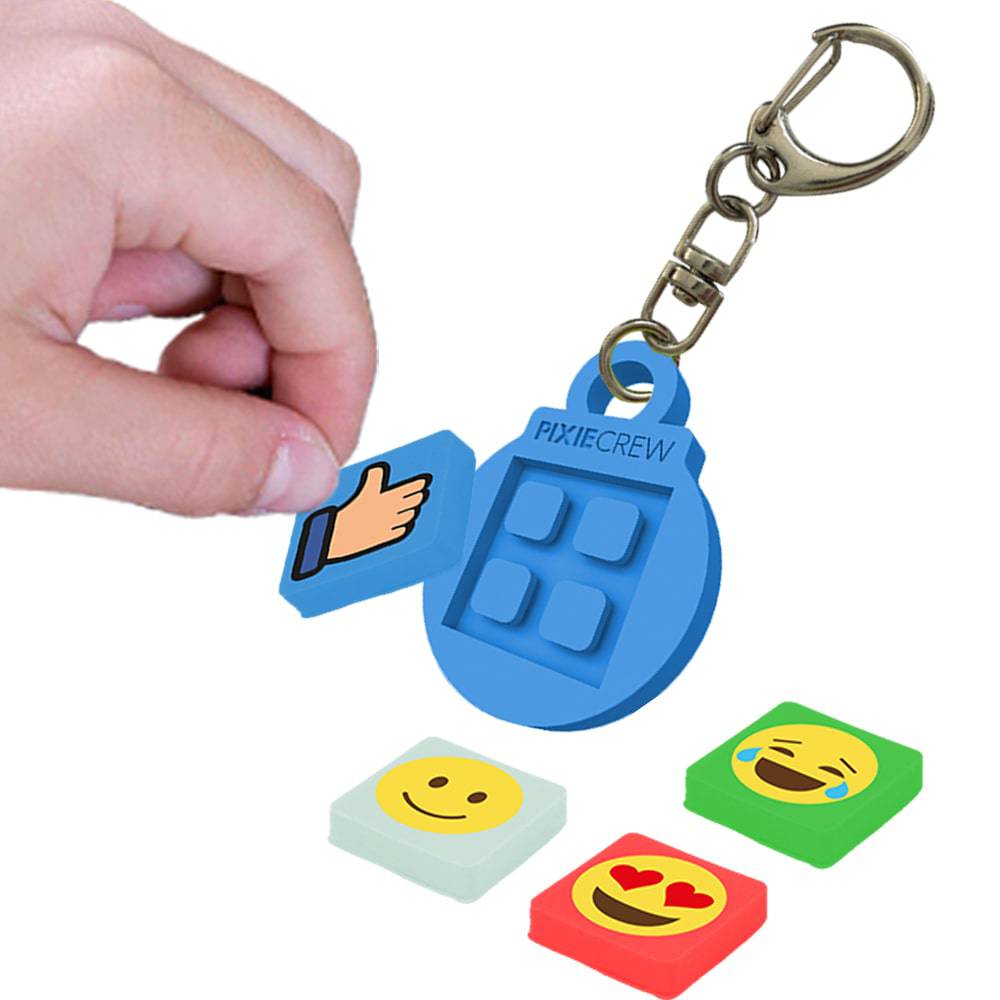 PIXIE CREW Nøkkelring med emojis ‑ Blå