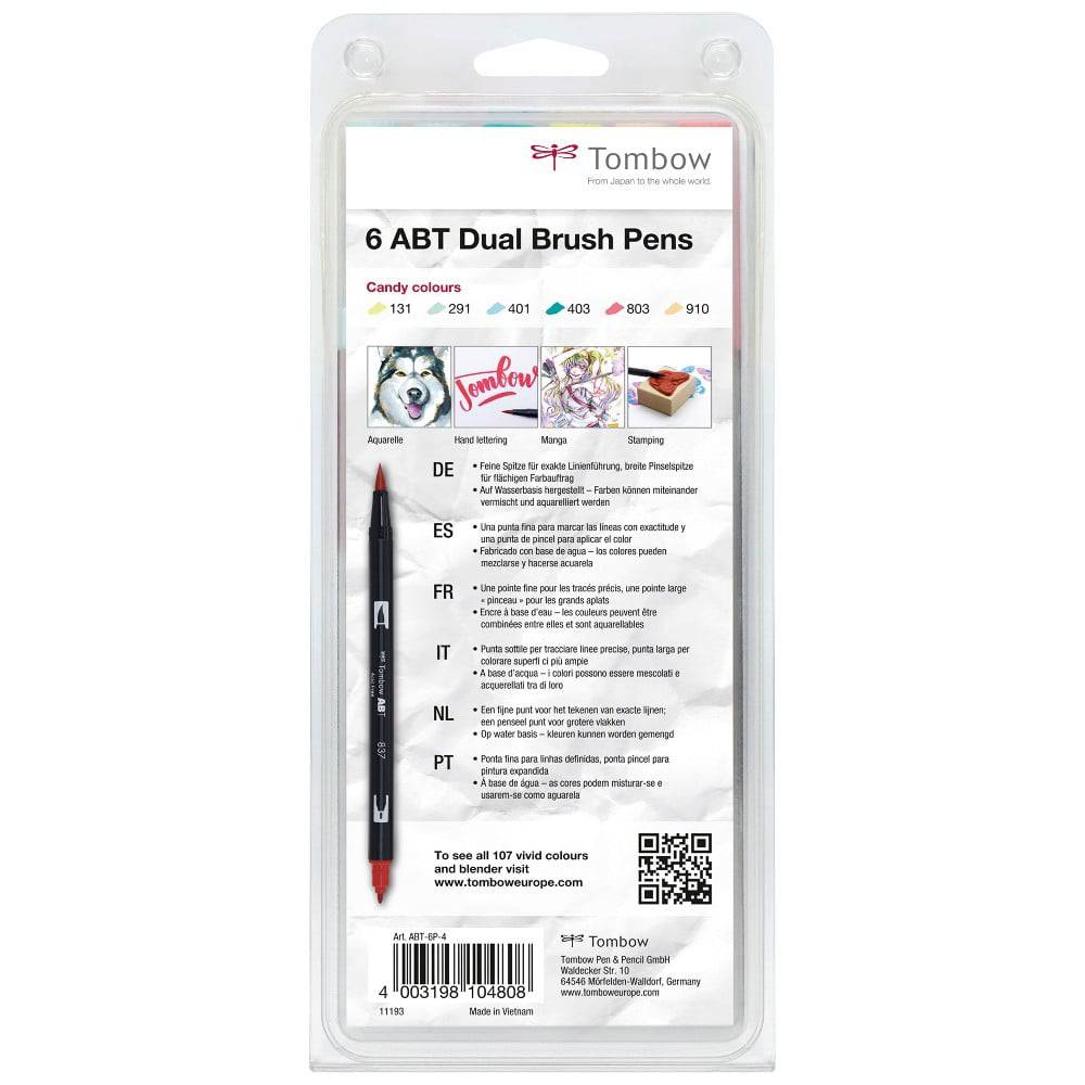 Tombow ABT Dual Brush ‑ 6 Candy farger  