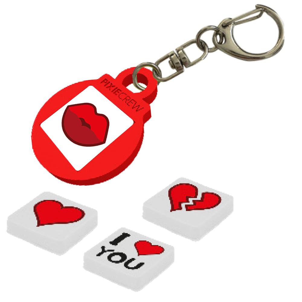 PIXIE CREW Nøkkelring med emojis ‑ Rød
