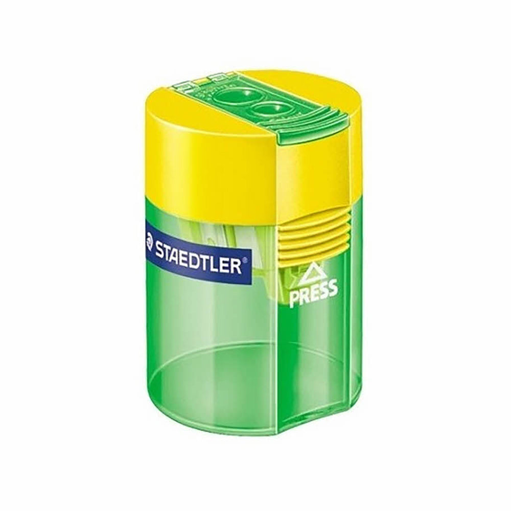 Staedtler Blyantspisser med beholder i farger og dobbelt hull
